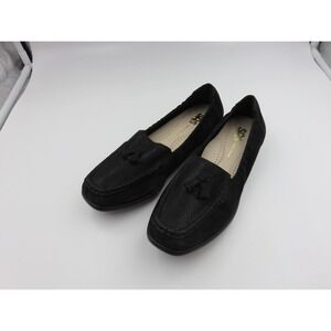SAS Shoes Womens Size 7 Black Leather Tassel Loafer Flats Comfort Made In USA